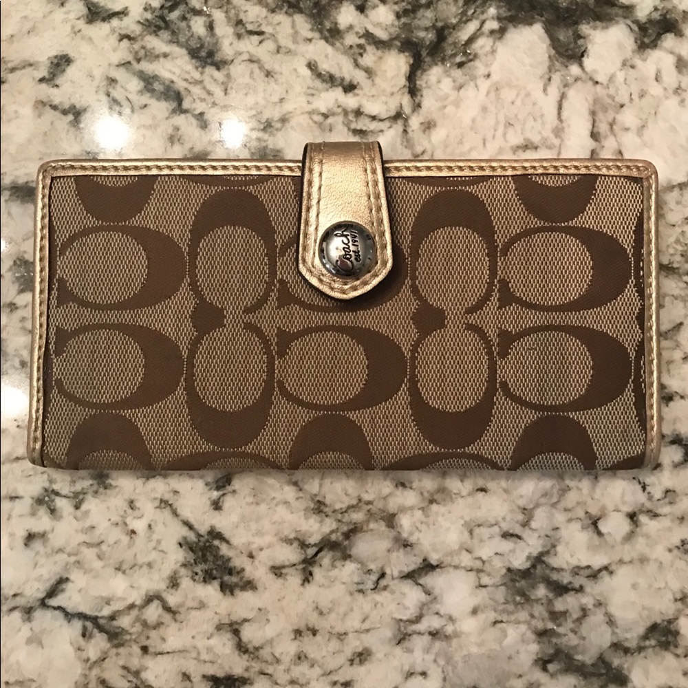 Authentic COACH check book cover